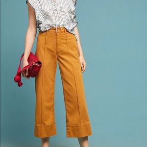 Pintuck Wide Leg Chino Anthropologie Pants